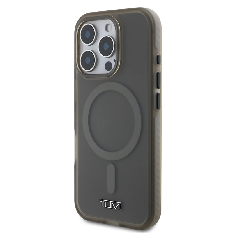 Apple iPhone 16 Pro Max Kılıf TUMI Orjinal Lisanslı M-safe Şarj Özellikli Airbagli Buzlu Transparan Kapak - 7