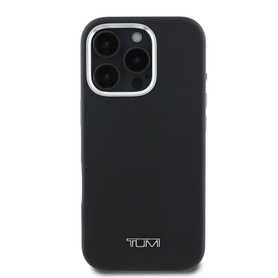 Apple iPhone 16 Pro Max Kılıf TUMI Orjinal Lisanslı M-safe Şarj Özellikli Metal Yazı Logolu PU Deri Kapak - TUMI