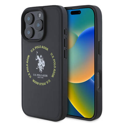 Apple iPhone 16 Pro Max Kılıf U.S. Polo Assn. Orjinal Lisanslı M-safe Şarj Özellikli Circle ve Double Horse Logolu Deri Kapak - U.S. Polo Assn.