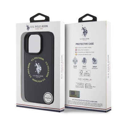 Apple iPhone 16 Pro Max Kılıf U.S. Polo Assn. Orjinal Lisanslı M-safe Şarj Özellikli Circle ve Double Horse Logolu Deri Kapak - 9