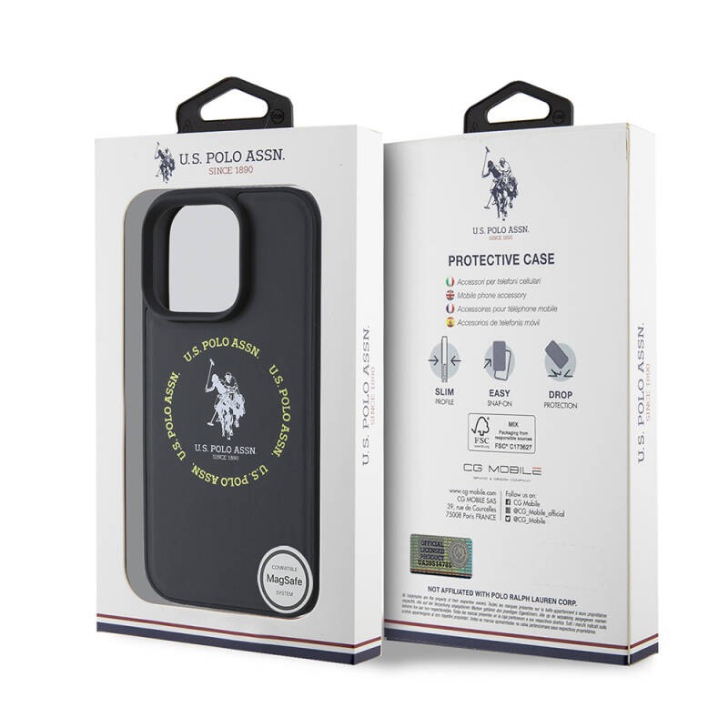 Apple iPhone 16 Pro Max Kılıf U.S. Polo Assn. Orjinal Lisanslı M-safe Şarj Özellikli Circle ve Double Horse Logolu Deri Kapak - 9
