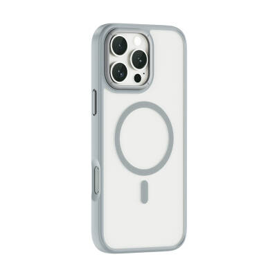 Apple iPhone 16 Pro Max Kılıf Wiwu FGG-012 ArmorPro Serisi M-safe Şarj Özellikli Parmak İzi Bırakmayan Kılıf - 6