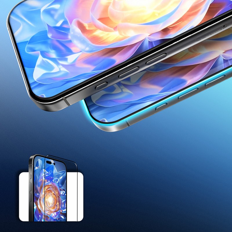 Apple iPhone 16 Pro Mohseven Safir Coating HD 3D Glue Temperli Cam Ekran Koruyucu - 11