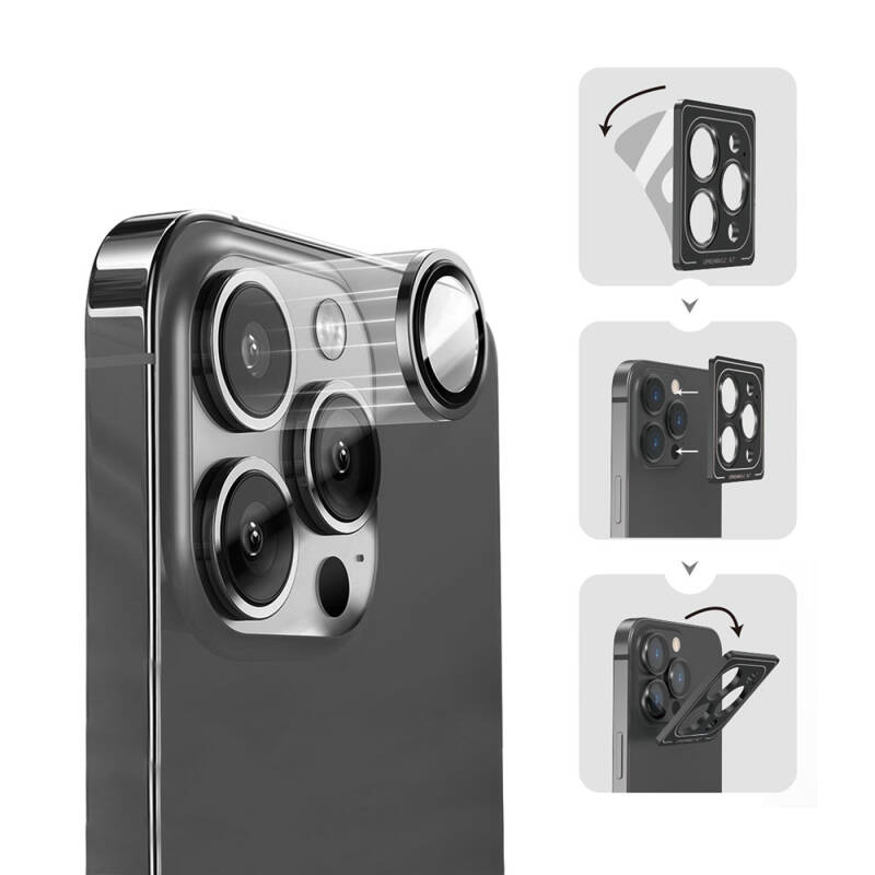 Apple iPhone 16 Pro​​ Wiwu Lens Guard Metal Kamera Lens Koruyucu - 7