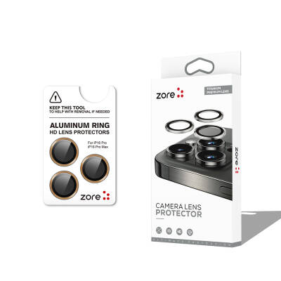 Apple iPhone 16 Pro Zore CL-12 Premium Safir Parmak İzi Bırakmayan Anti-Reflective Kamera Lens Koruyucu - Zore