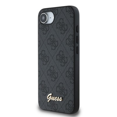 Apple iPhone 16E Case Guess Original Licensed 4G Patterned Script Metal Logo Cover - 4