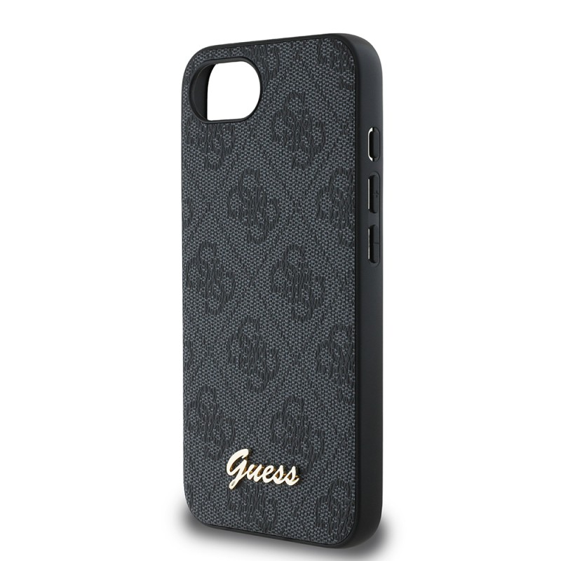 Apple iPhone 16E Case Guess Original Licensed 4G Patterned Script Metal Logo Cover - 8
