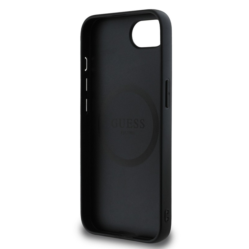 Apple iPhone 16E Case Guess Original Licensed 4G Patterned Script Metal Logo Cover - 9