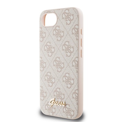 Apple iPhone 16E Case Guess Original Licensed 4G Patterned Script Metal Logo Cover - 15