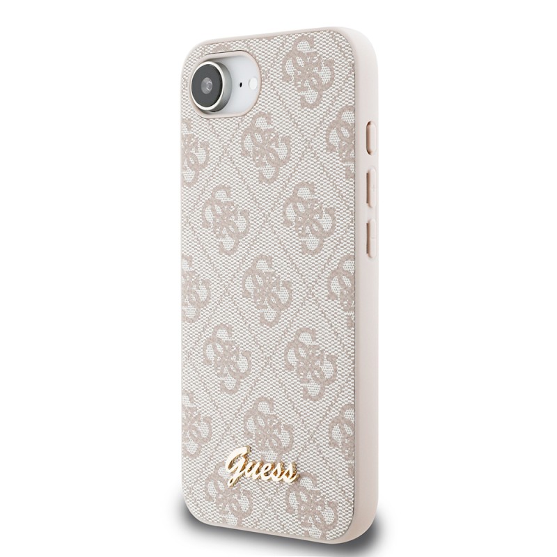 Apple iPhone 16E Case Guess Original Licensed 4G Patterned Script Metal Logo Cover - 11