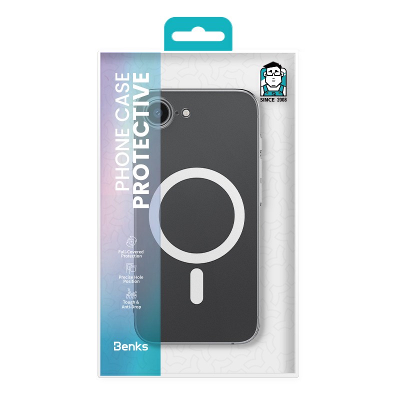 Apple iPhone 16E Case M-safe Charging Feature Benks ​​​​​​Crystal Series Transparent Cover - 12