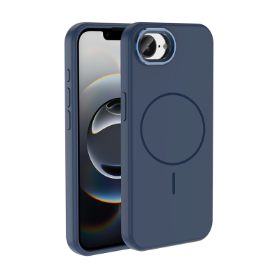Apple iPhone 16E Case M-Safe Charging Feature Metal Camera Frame Zore Edi Silicone Cover - Zore
