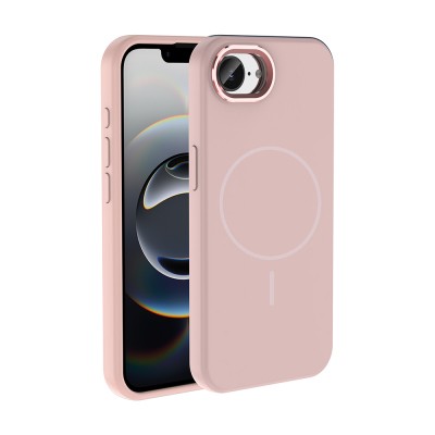Apple iPhone 16E Case M-Safe Charging Feature Metal Camera Frame Zore Edi Silicone Cover - 10