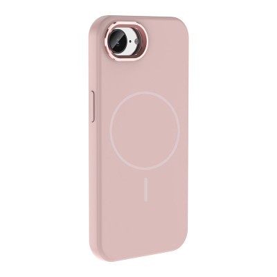 Apple iPhone 16E Case M-Safe Charging Feature Metal Camera Frame Zore Edi Silicone Cover - 12