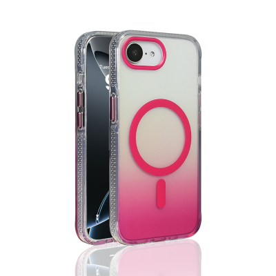 Apple iPhone 16E Case M-safe Charging Feature Transparent Color Transition Zore Toros Cover - Zore
