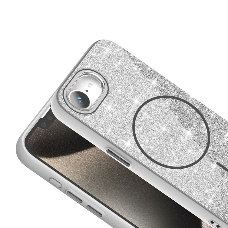 Apple iPhone 16E Case Magsafe Charging Feature Shining Glitter Zore Okso Cover - 10