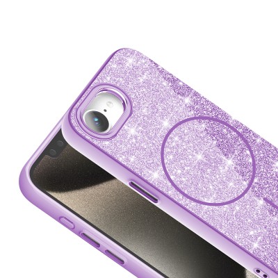 Apple iPhone 16E Case Magsafe Charging Feature Shining Glitter Zore Okso Cover - 9