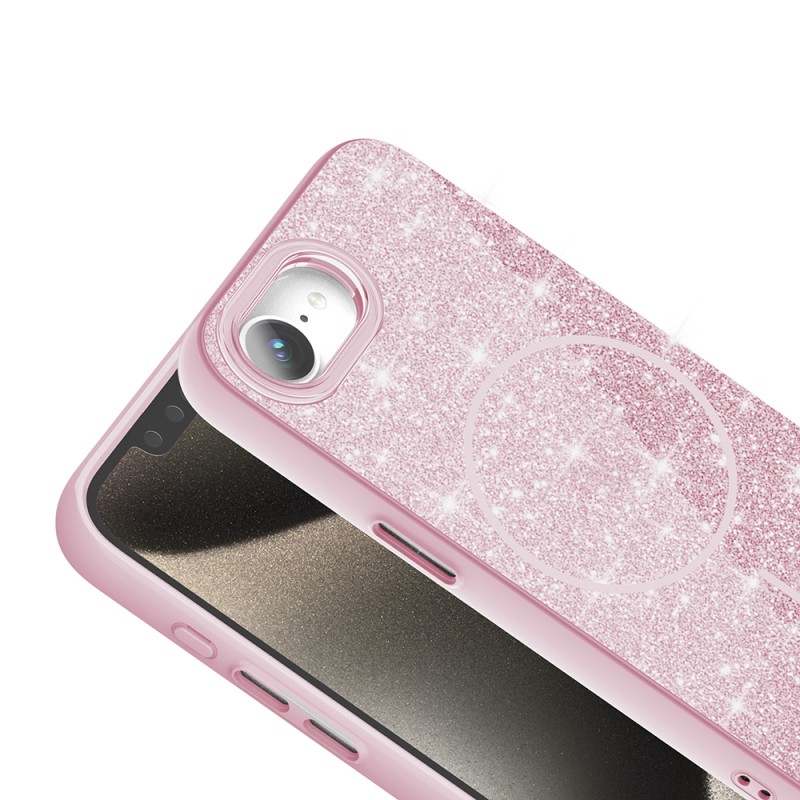 Apple iPhone 16E Case Magsafe Charging Feature Shining Glitter Zore Okso Cover - 7