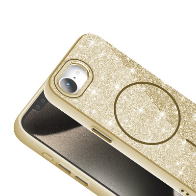 Apple iPhone 16E Case Magsafe Charging Feature Shining Glitter Zore Okso Cover - 11