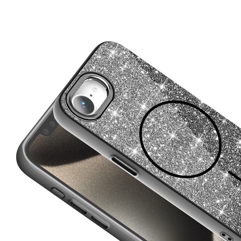 Apple iPhone 16E Case Magsafe Charging Feature Shining Glitter Zore Okso Cover - 8