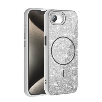 Apple iPhone 16E Case Magsafe Charging Feature Shining Glitter Zore Okso Cover - 2