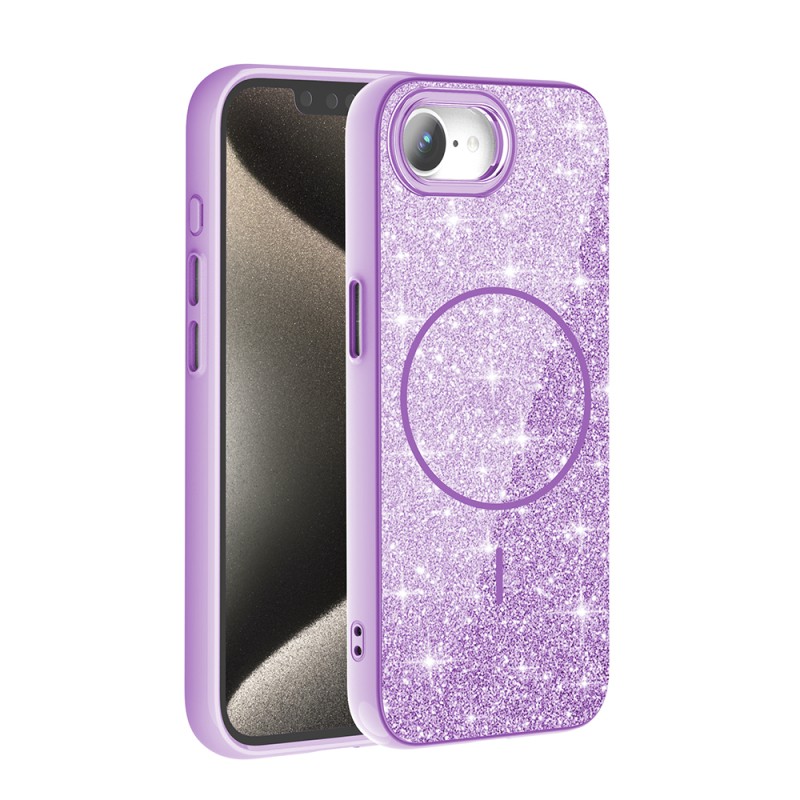 Apple iPhone 16E Case Magsafe Charging Feature Shining Glitter Zore Okso Cover - 6
