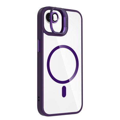 Apple iPhone 16E Case Stand and Camera Lens Gift M-Safe Charging Feature Zore Etro Cover - 8
