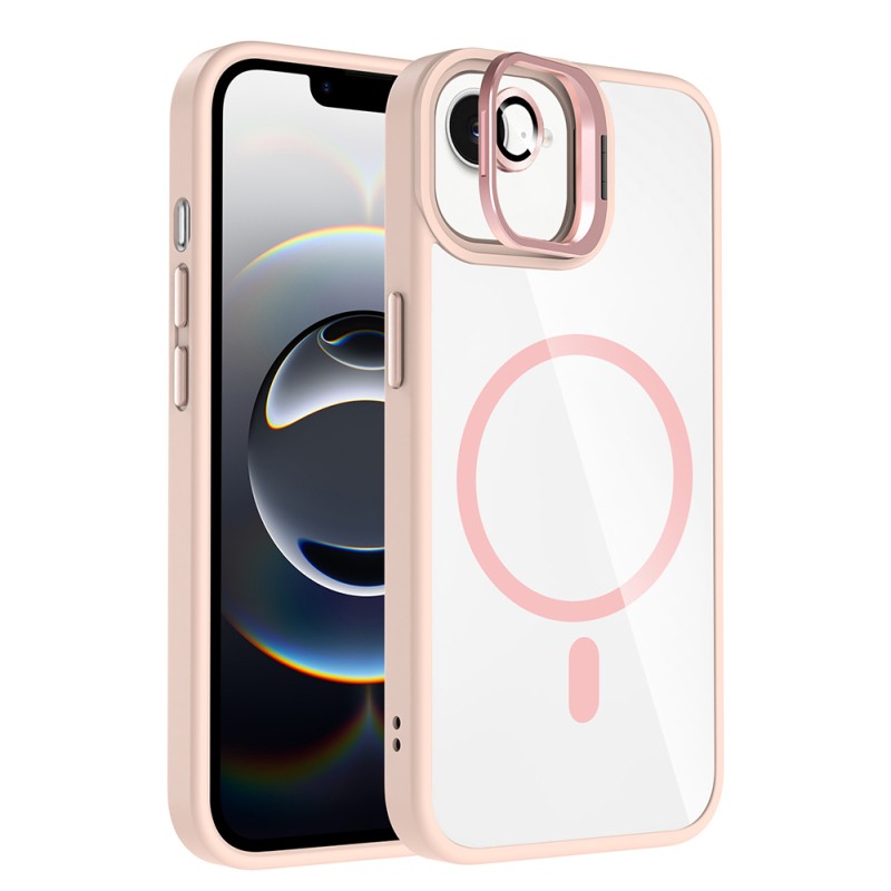 Apple iPhone 16E Case Stand and Camera Lens Gift M-Safe Charging Feature Zore Etro Cover - 1