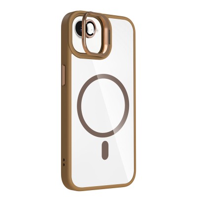 Apple iPhone 16E Case Stand and Camera Lens Gift M-Safe Charging Feature Zore Etro Cover - 16