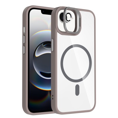 Apple iPhone 16E Case Stand and Camera Lens Gift M-Safe Charging Feature Zore Etro Cover - 6