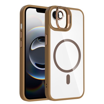 Apple iPhone 16E Case Stand and Camera Lens Gift M-Safe Charging Feature Zore Etro Cover - 5