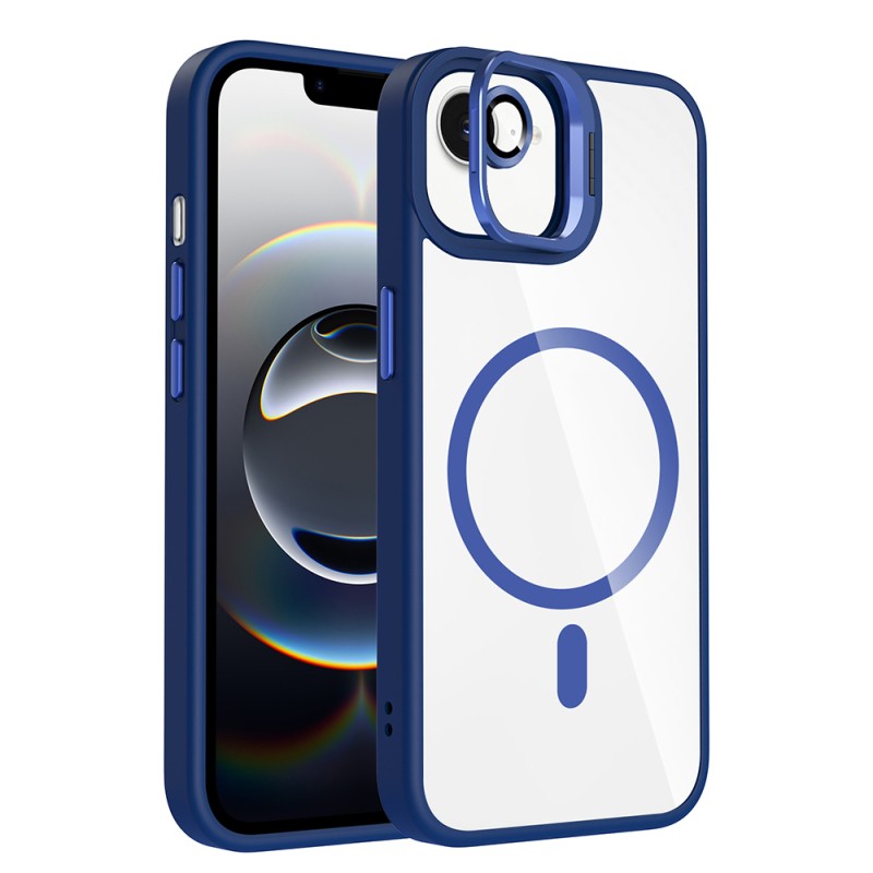 Apple iPhone 16E Case Stand and Camera Lens Gift M-Safe Charging Feature Zore Etro Cover - 4