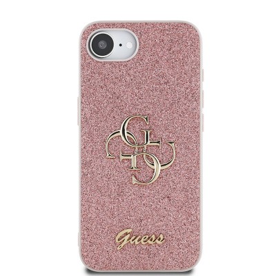 Apple iPhone 16E Kılıf Guess Orjinal Lisanslı 4G Büyük Metal Logolu Glitter Kapak - 4