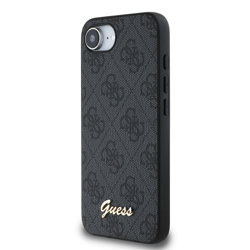 Apple iPhone 16E Kılıf Guess Orjinal Lisanslı 4G Desenli Script Metal Logolu Kapak - 4