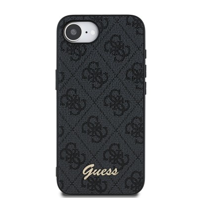 Apple iPhone 16E Kılıf Guess Orjinal Lisanslı 4G Desenli Script Metal Logolu Kapak - 5