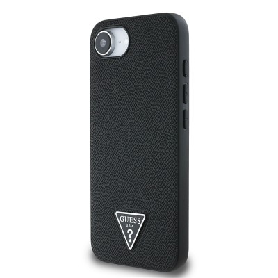 Apple iPhone 16E Kılıf Guess Orjinal Lisanslı M-safe Şarj Özellikli Grained Triangle Kapak - 3