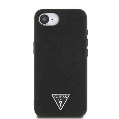Apple iPhone 16E Kılıf Guess Orjinal Lisanslı M-safe Şarj Özellikli Grained Triangle Kapak - 4