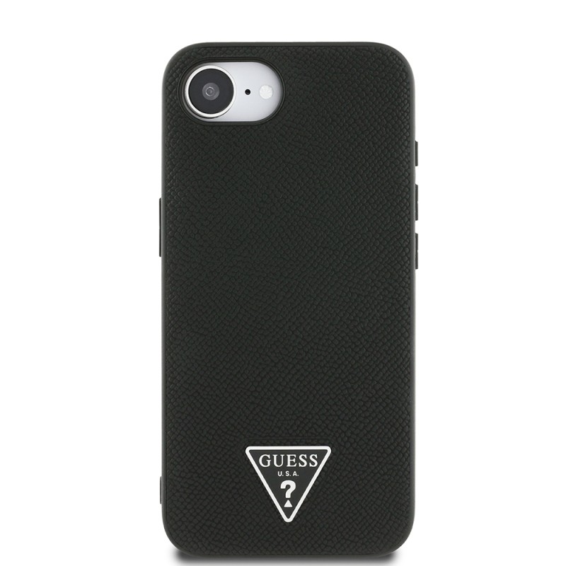 Apple iPhone 16E Kılıf Guess Orjinal Lisanslı M-safe Şarj Özellikli Grained Triangle Kapak - 4