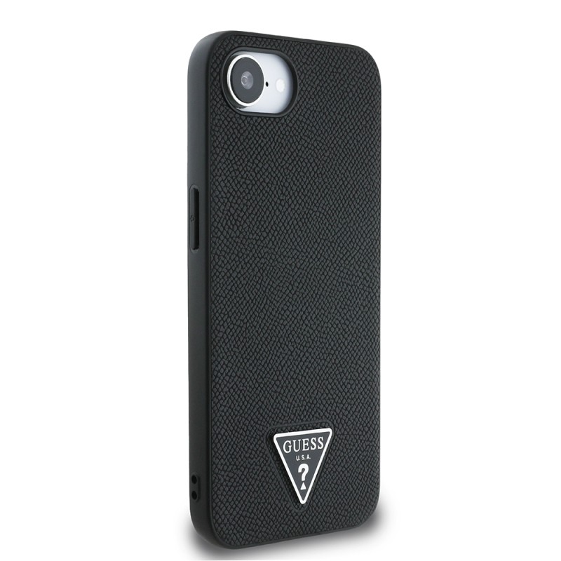 Apple iPhone 16E Kılıf Guess Orjinal Lisanslı M-safe Şarj Özellikli Grained Triangle Kapak - 5