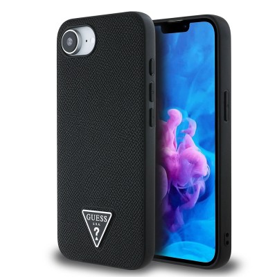 Apple iPhone 16E Kılıf Guess Orjinal Lisanslı M-safe Şarj Özellikli Grained Triangle Kapak - 2
