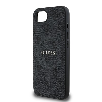 Apple iPhone 16E Kılıf Guess Orjinal Lisanslı M-safe Şarj Özellikli PU Halkalı 4G Desenli Yazı Logolu Kapak - 8
