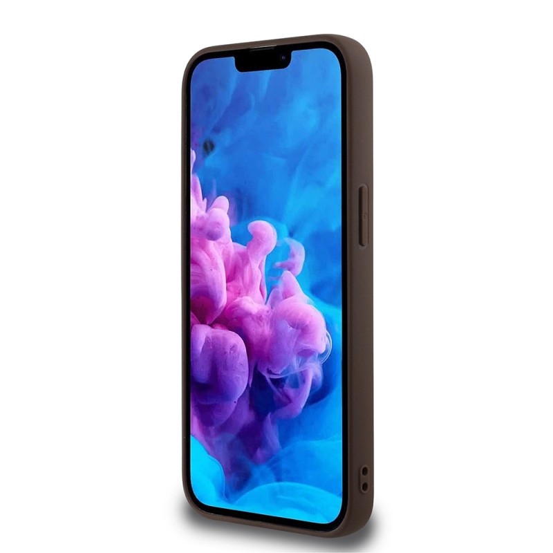 Apple iPhone 16E Kılıf Guess Orjinal Lisanslı M-safe Şarj Özellikli PU Üçgen Logo 4G Desenli Kapak - 7