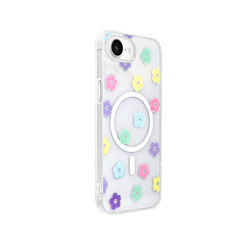 Apple iPhone 16E Kılıf M-Safe Şarj Özellikli Şeffaf Zore Folk Sert Kapak - 7