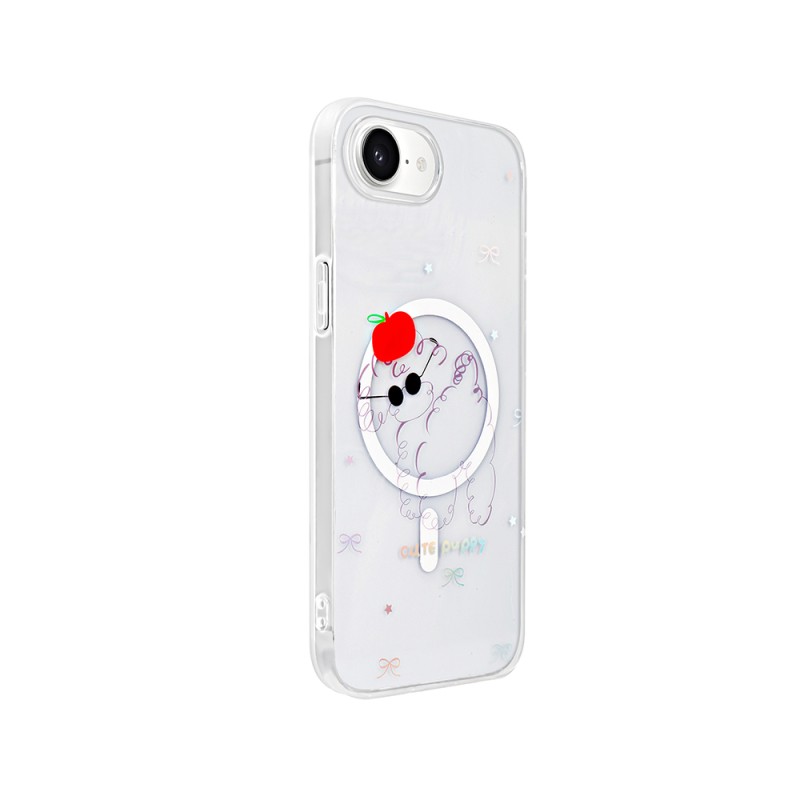 Apple iPhone 16E Kılıf M-Safe Şarj Özellikli Şeffaf Zore Folk Sert Kapak - 8