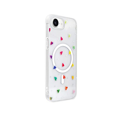 Apple iPhone 16E Kılıf M-Safe Şarj Özellikli Şeffaf Zore Folk Sert Kapak - 10