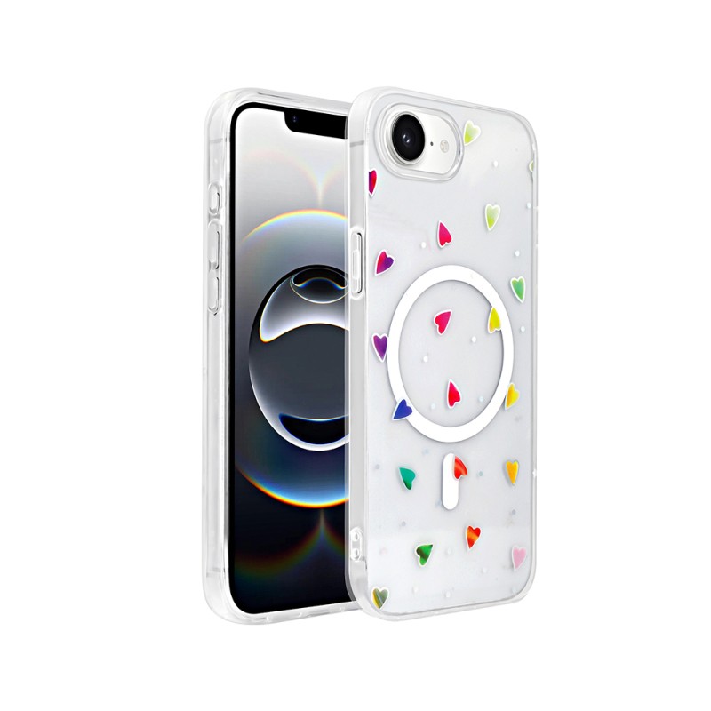 Apple iPhone 16E Kılıf M-Safe Şarj Özellikli Şeffaf Zore Folk Sert Kapak - 4