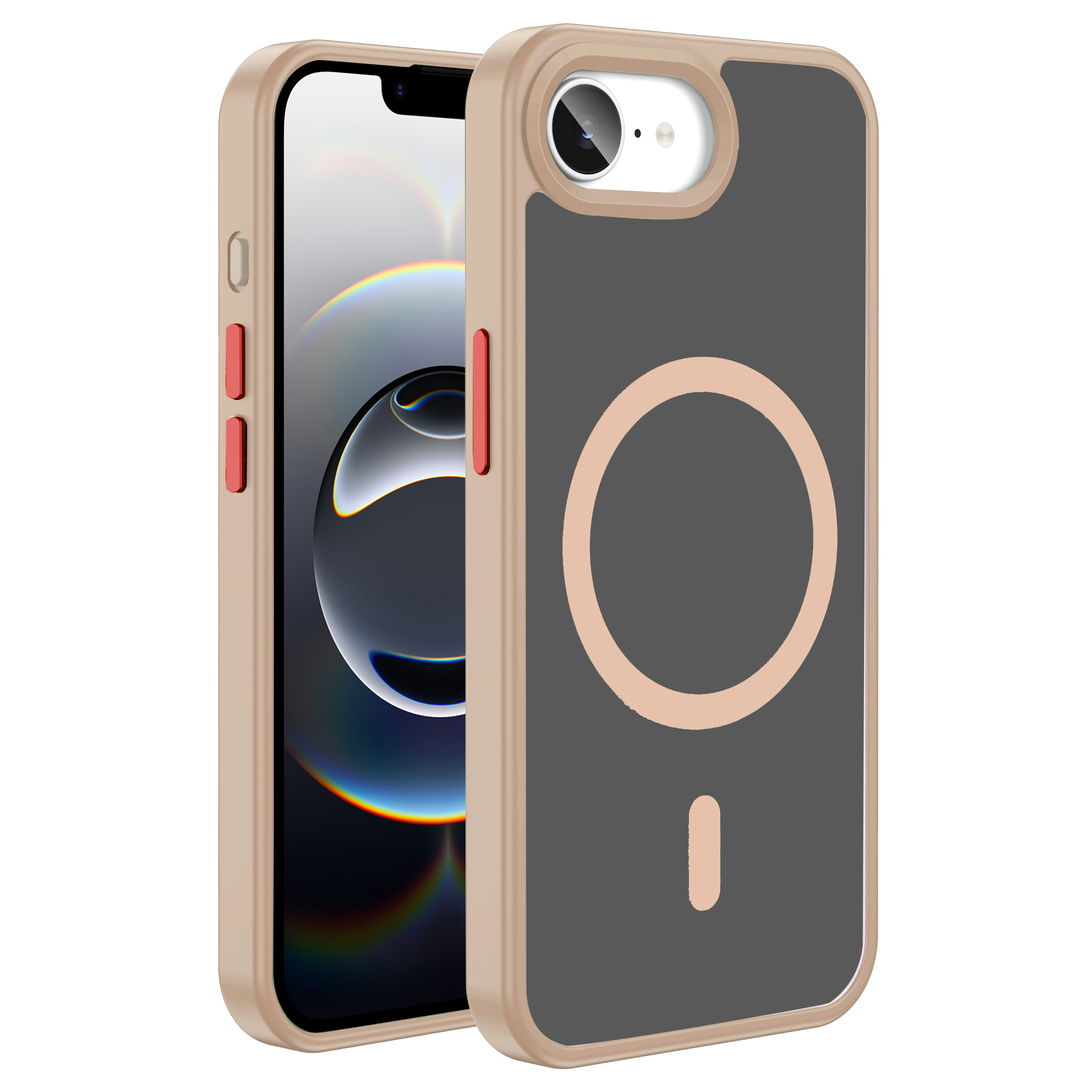 iPhone 16E Kılıf M-safe Şarj Özellikli Mat Arka Yüzey NXXA Sio Kapak - Rose Gold