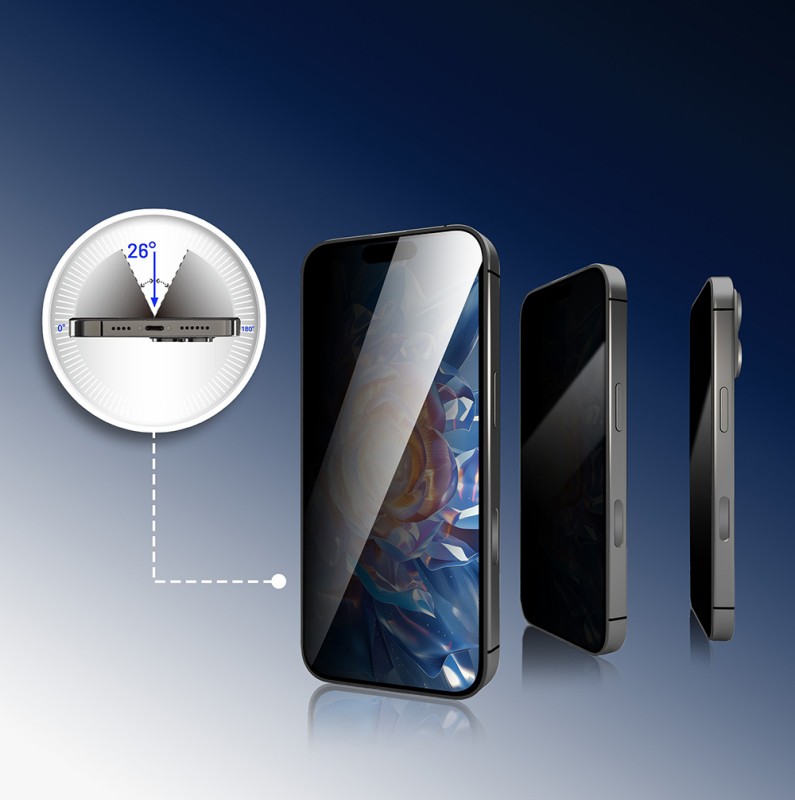 Apple iPhone 16E Mohseven Safir Coating Privacy Hayalet Temperli Cam Ekran Koruyucu - 13