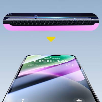 Apple iPhone 16E Wiwu CZ-003 Mavi Işık Teknolojili Hidrofobik ve Oleofobik Parlama Önleyici Cam Ekran Koruyucu - 2