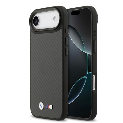 Apple iPhone 17 Air Case, BMW Original Licensed M-safe Charging Enabled Carbon Fiber Metal Logo Cover - 2